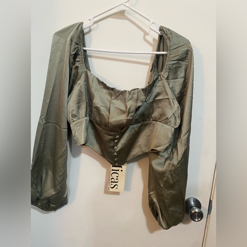 Elegant Sage Green Women's Blouse